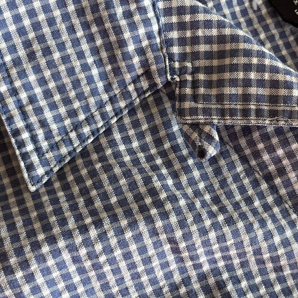 Patagonia vintage blue gingham sleeveless shirt XS - Picture 3 of 8
